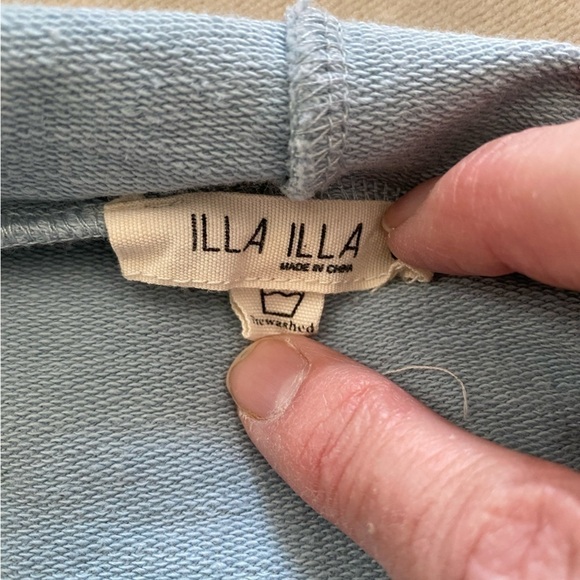 Illa Illa Cropped Hoodie Light Blue Size Medium - Picture 4 of 10